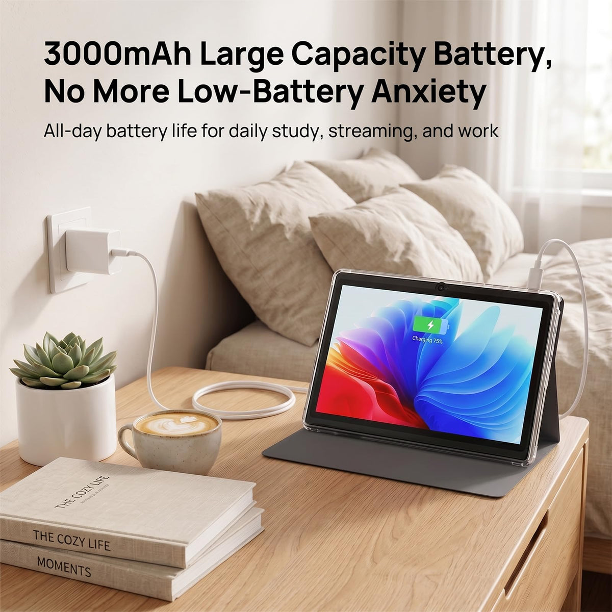 7 Inch Android Tablet with Protective Case, 8GB RAM 32GB ROM, Black T5554