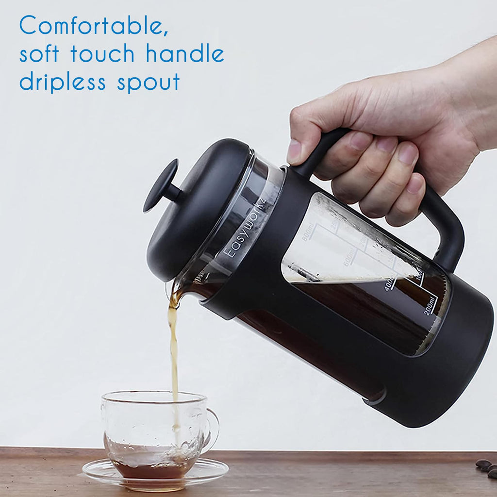 34 oz French Press and Manual Coffee Grinder with Canister U82471