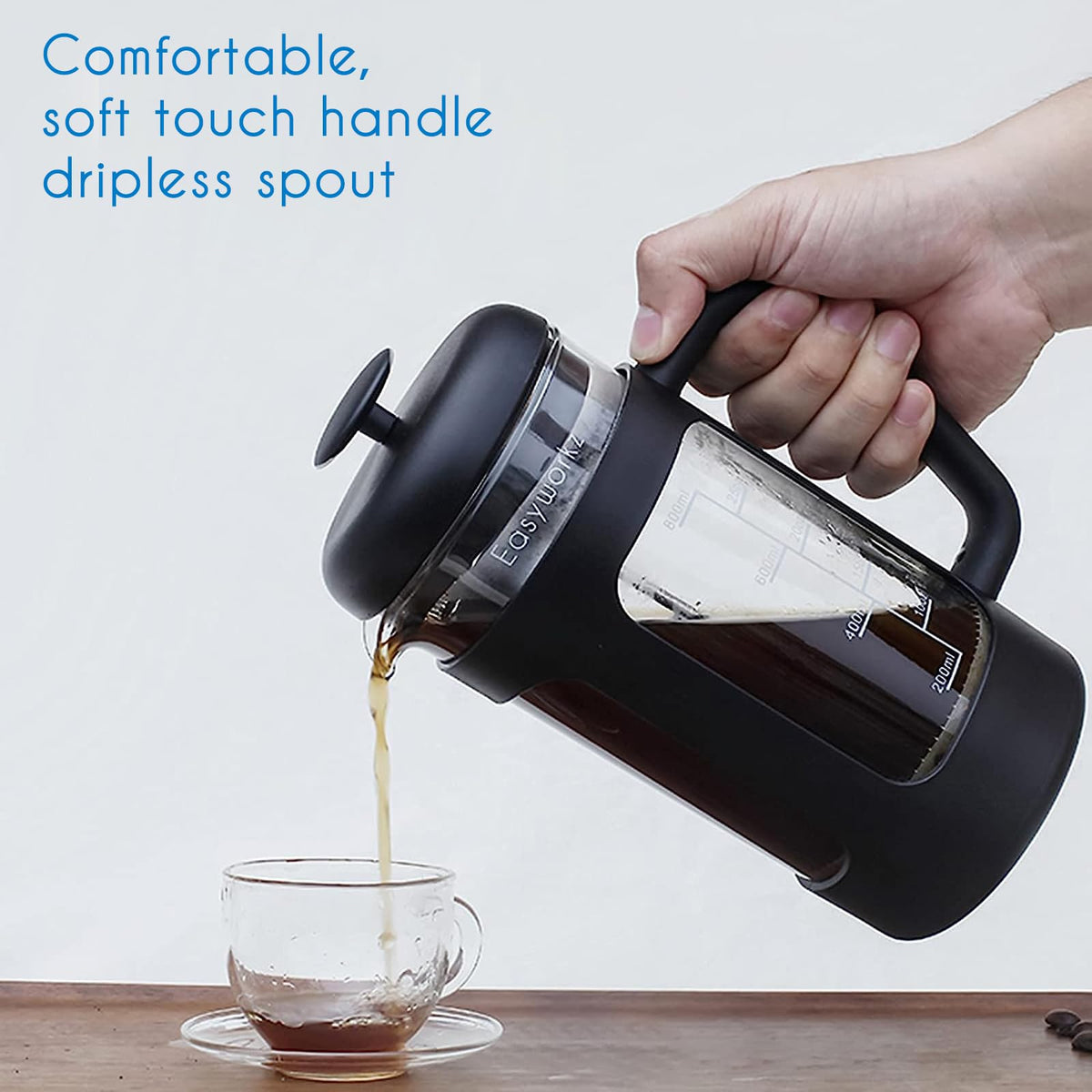 34 oz French Press and Manual Coffee Grinder with Canister U82471