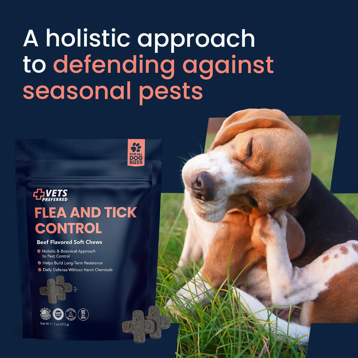 Chewable Flea and Tick Prevention for Dogs 90 Ct D756153