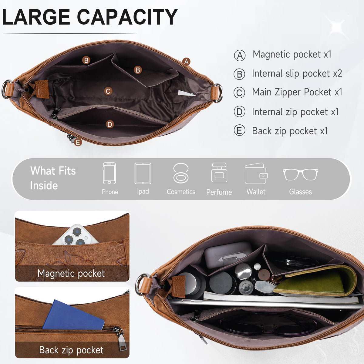 Vegan Leather Crossbody Bag A115