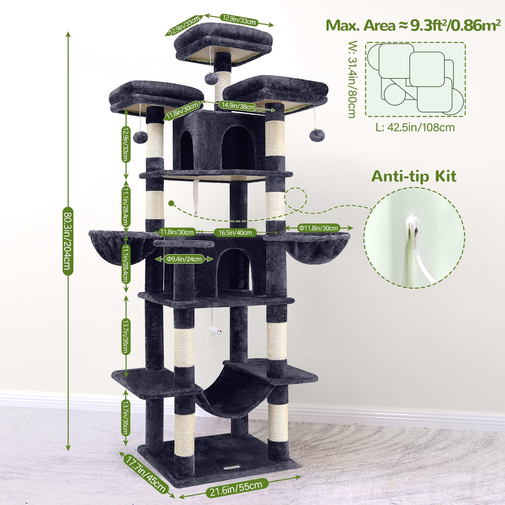 Dark Grey XXL Cat Tower E405