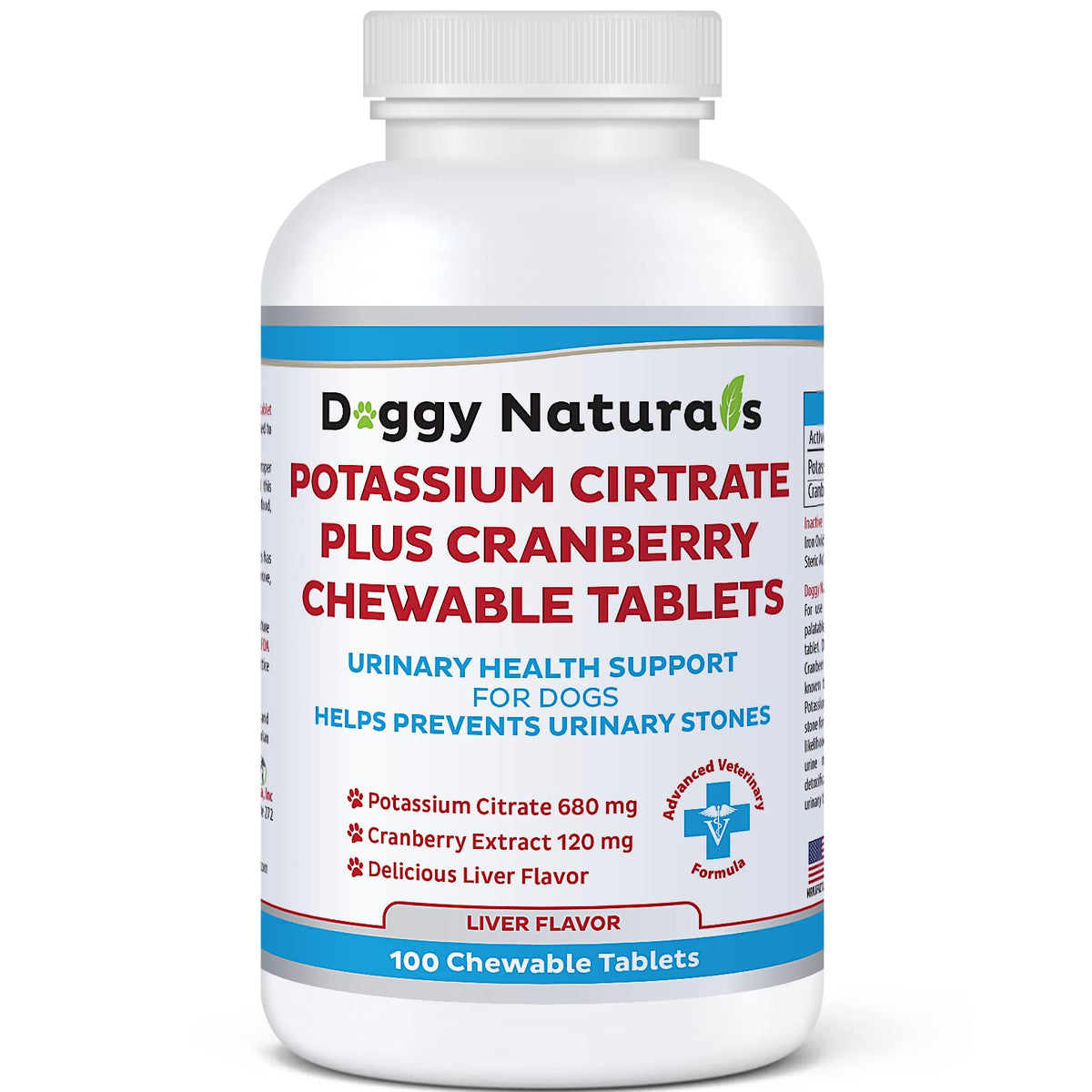 Potassium Citrate Plus Cranberry Supplement for Dogs (100 Tablets) Q2231