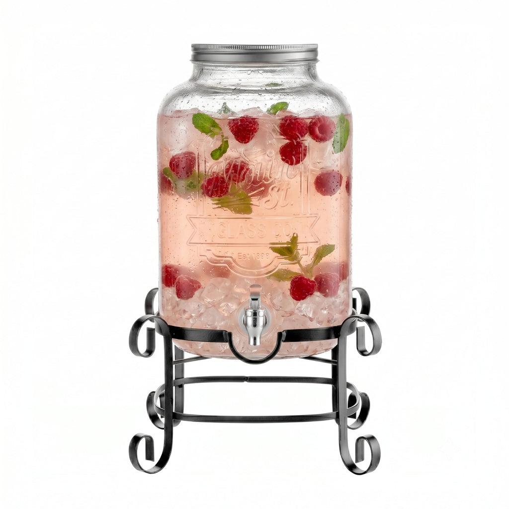 Glass Beverage Dispenser with Metal Stand 3 Gal U30265