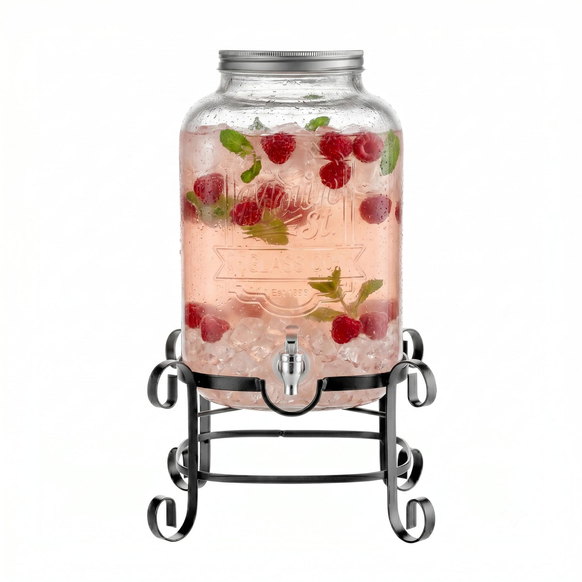 Glass Beverage Dispenser with Metal Stand 3 Gal U30265
