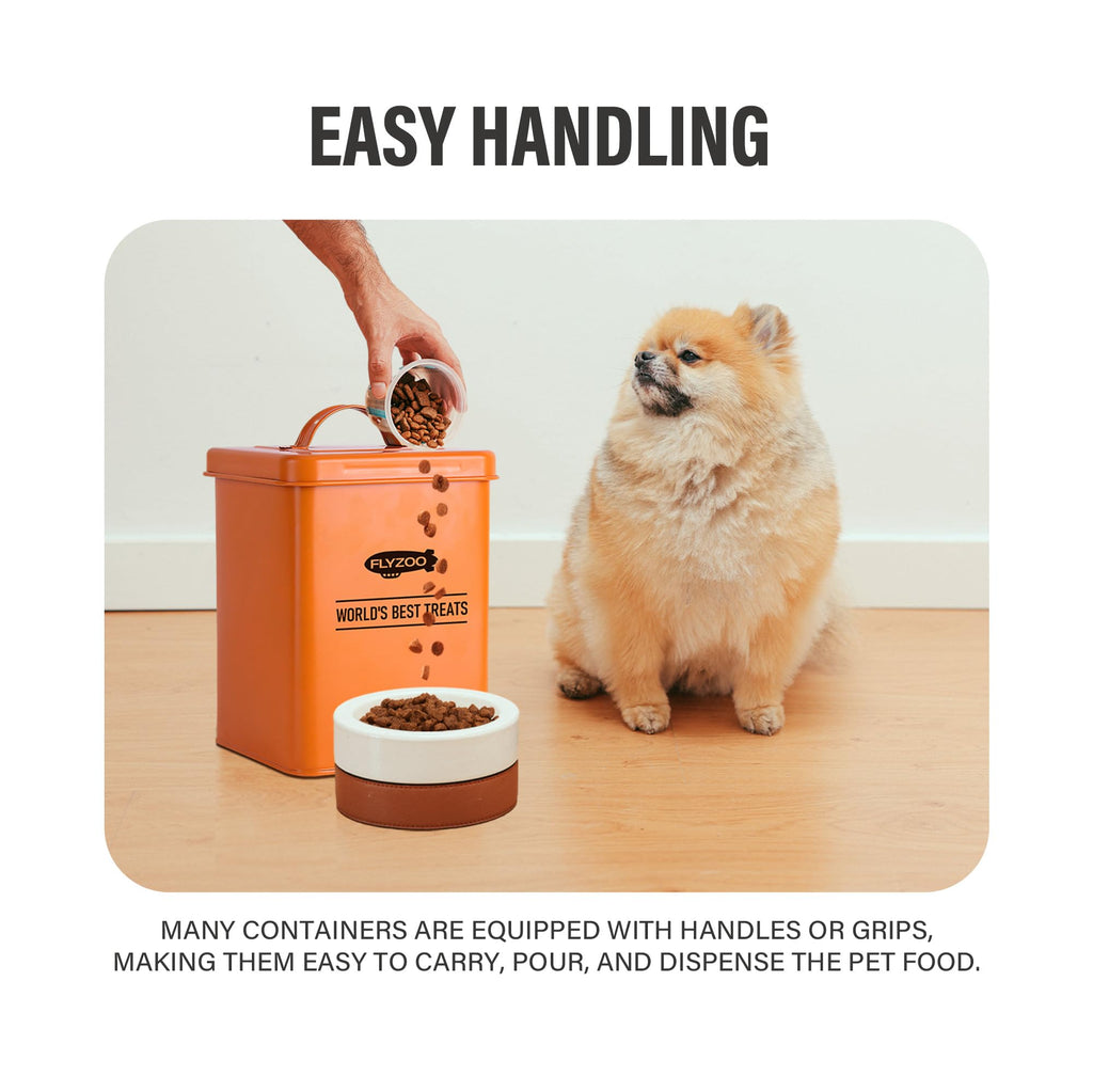 Metal Dog Food Containers with Lids and Spoon, 3 Set W569