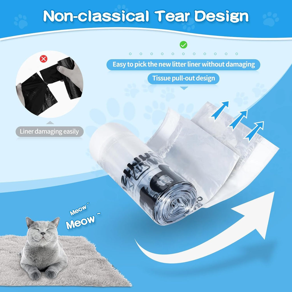 Litter Box Liners 100 Count Leak-Proof Drawstring I723