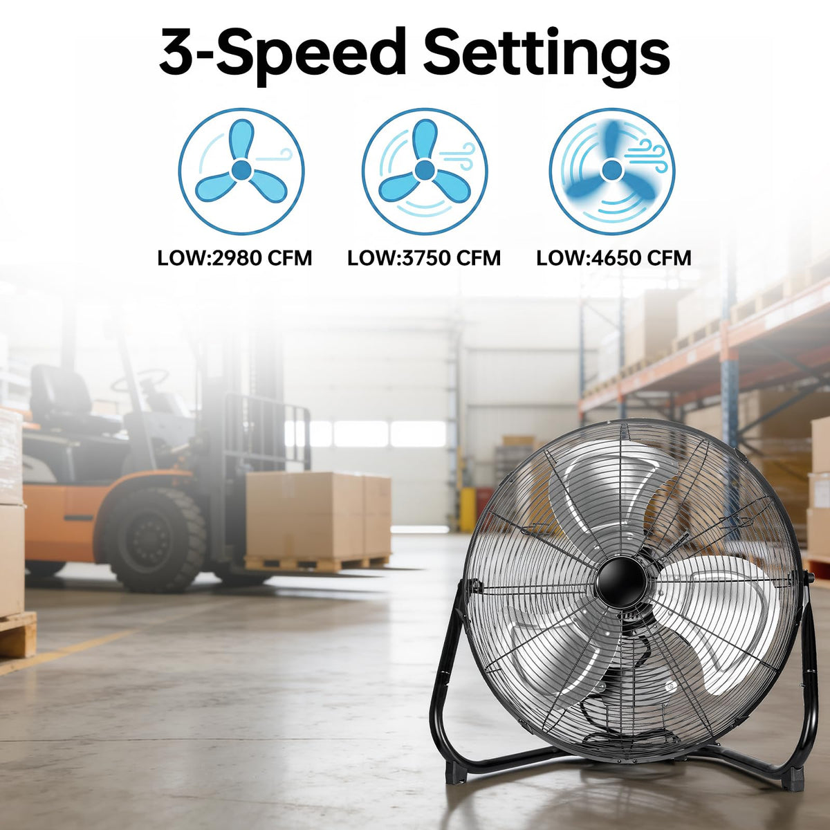 20 Inch Heavy Duty High Velocity Metal Floor Fan F932