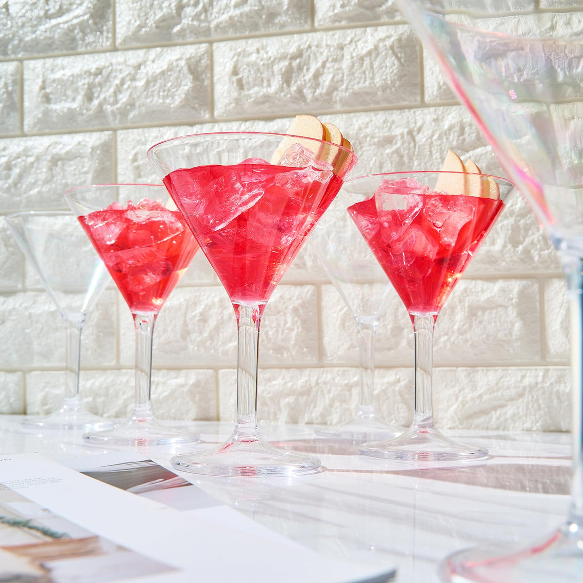 Clear Shatterproof 10oz Martini Glasses Set of 6 Q871