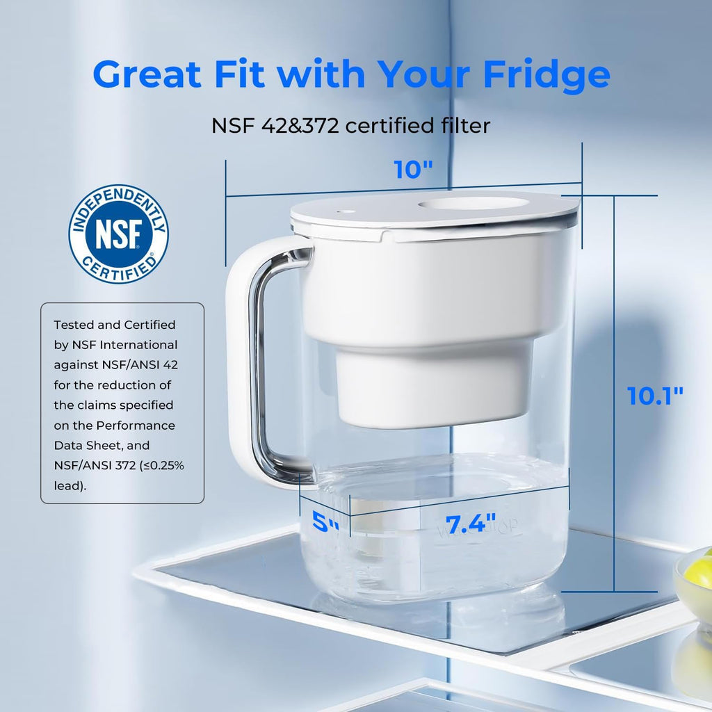 White 10-Cup Water Filter Pitcher H198407