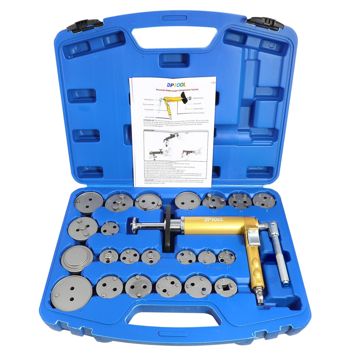 23Pc Pneumatic Brake Caliper Compression Tool Kit Q388