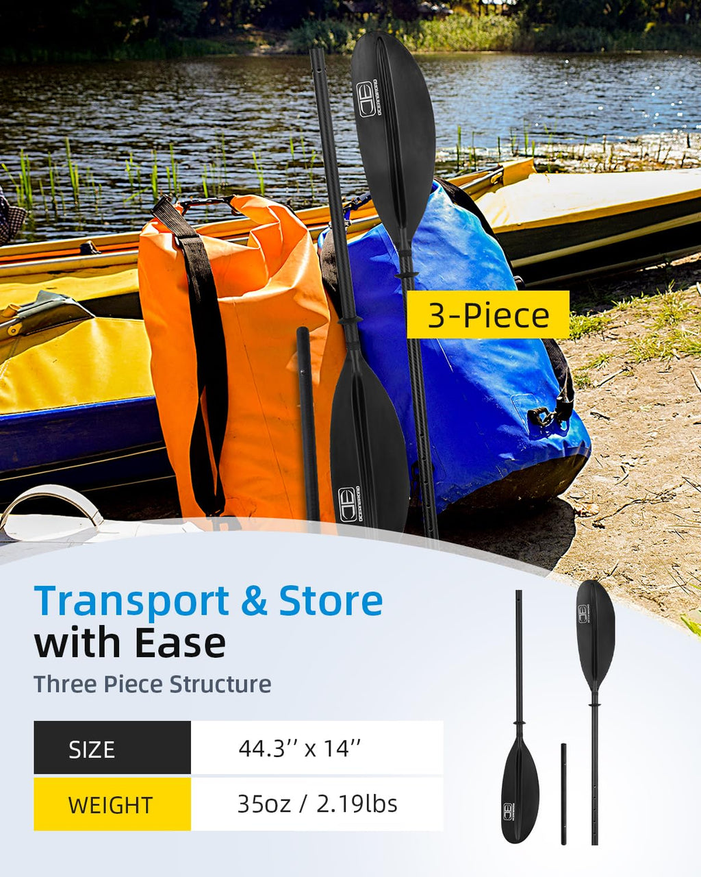 Adjustable Carbon Fiber Kayak Paddle S635