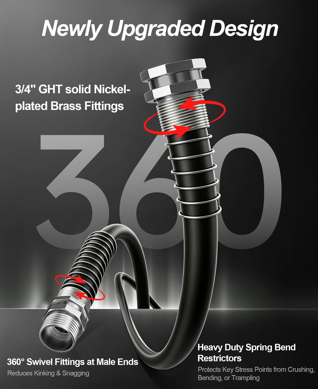 100FT x 3/4" Heavy Duty Rubber Garden Hose V20510