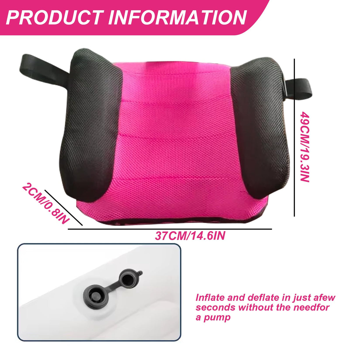 Portable Inflatable Booster Car Seat with Buckle E8775