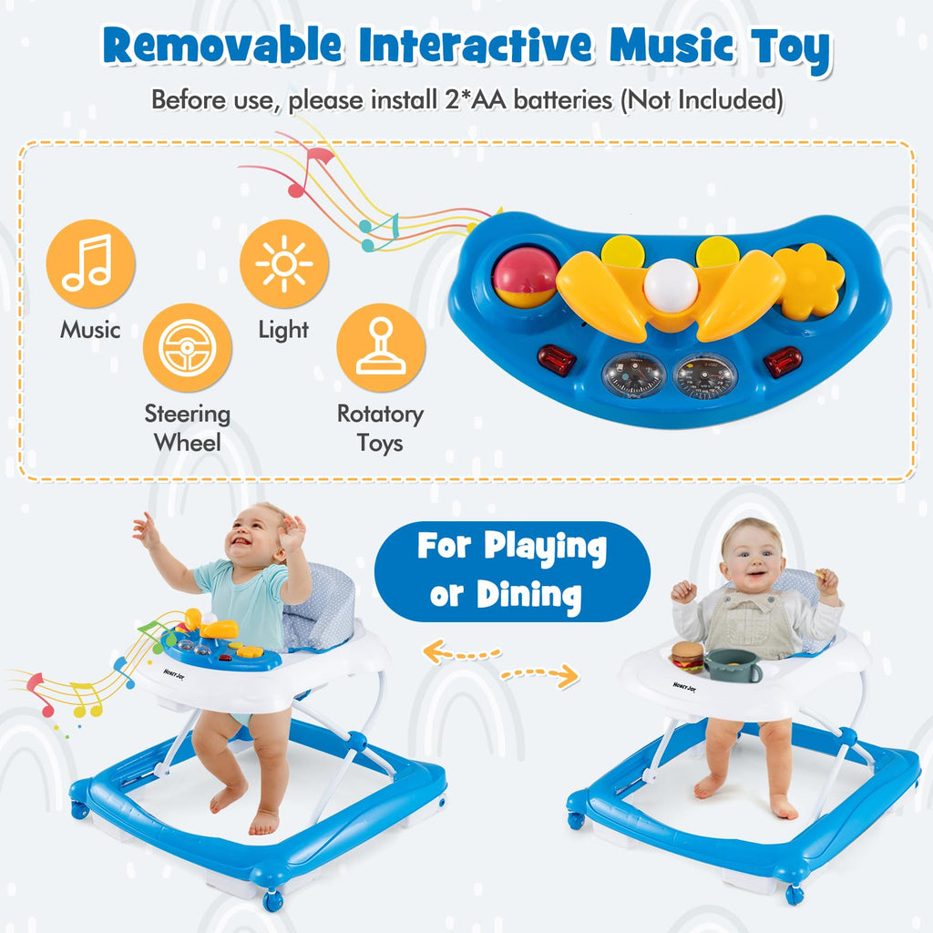 Blue 5 in 1 Foldable Baby Walker with Wheels J9262