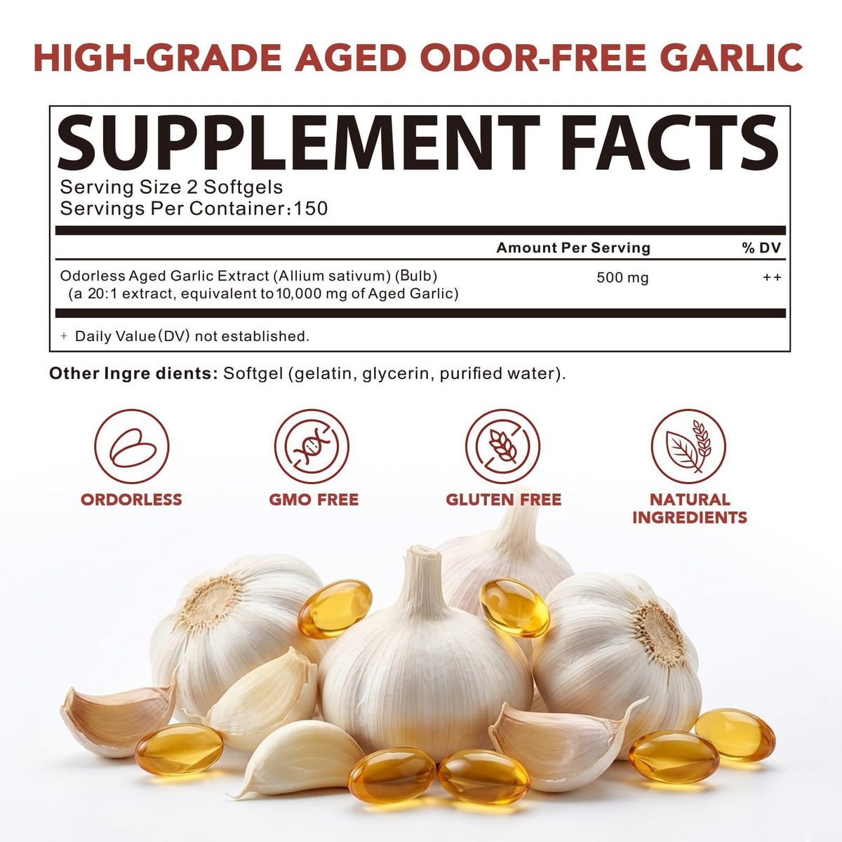 Garlic Extract Supplements, 300 Softgels P10493