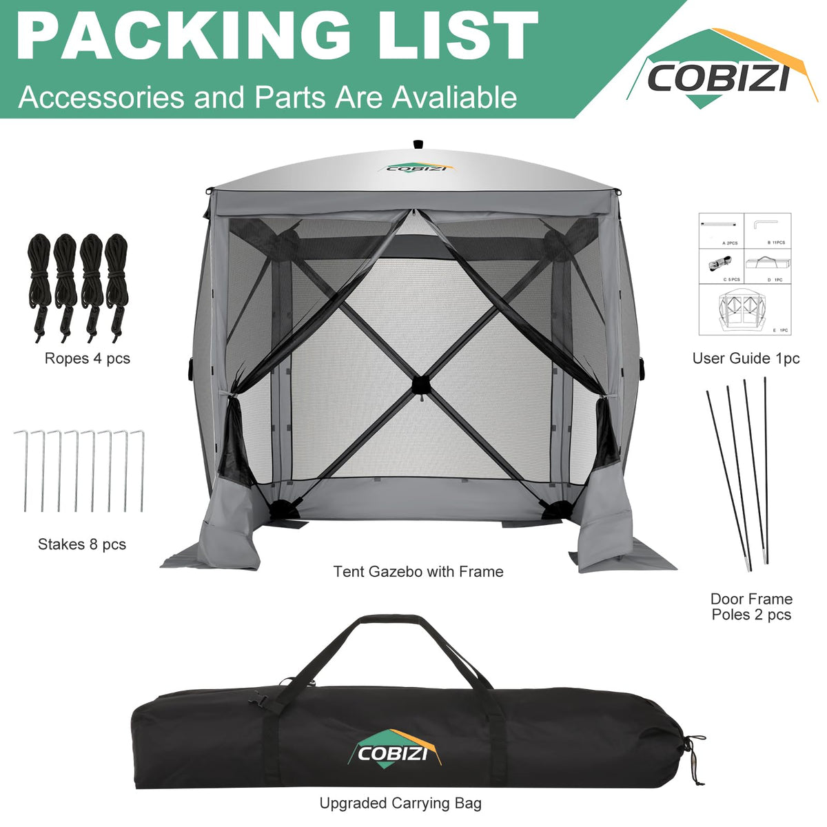 6x6 FT Waterproof Pop up Gazebo Tent with Mosquito Netting J976792