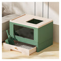Foldable Enclosed Cat Litter Box with Lid and Scoop K538