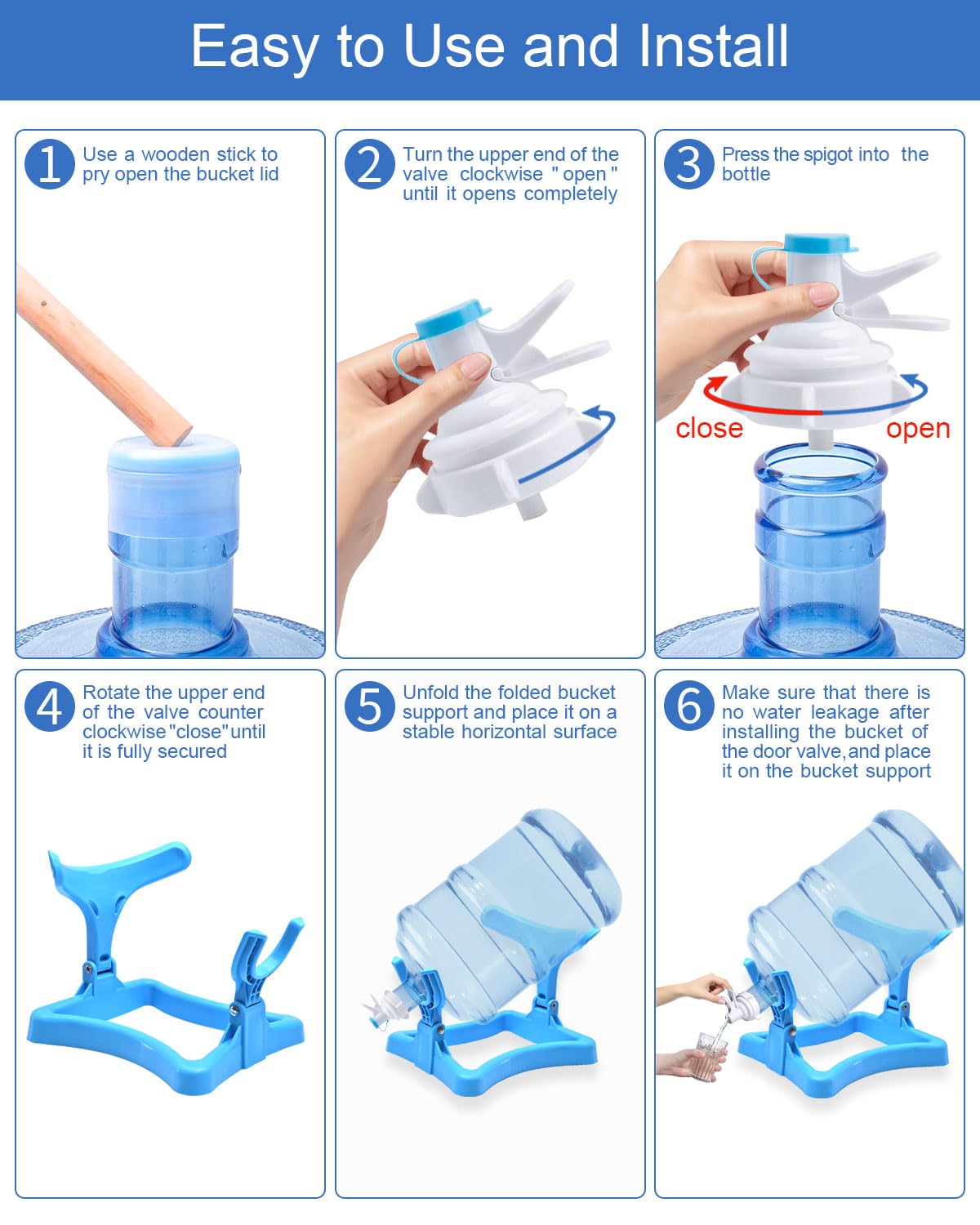 Folding Water Jug Holder with 2 Valves D479