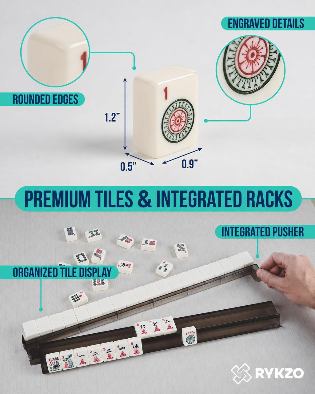166 Engraved Melamine Mahjong Set with Travel Bag U66970