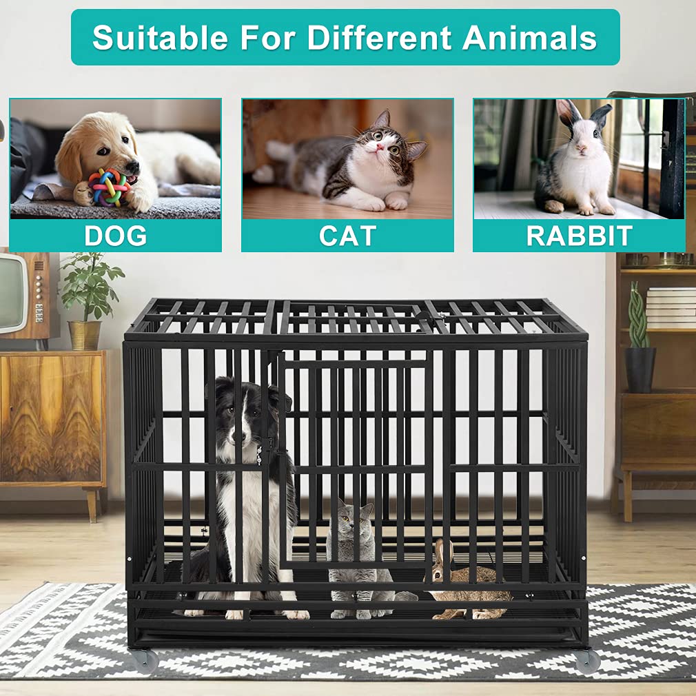 48 Inch Heavy Duty Metal Dog Crate with Double Door M97094