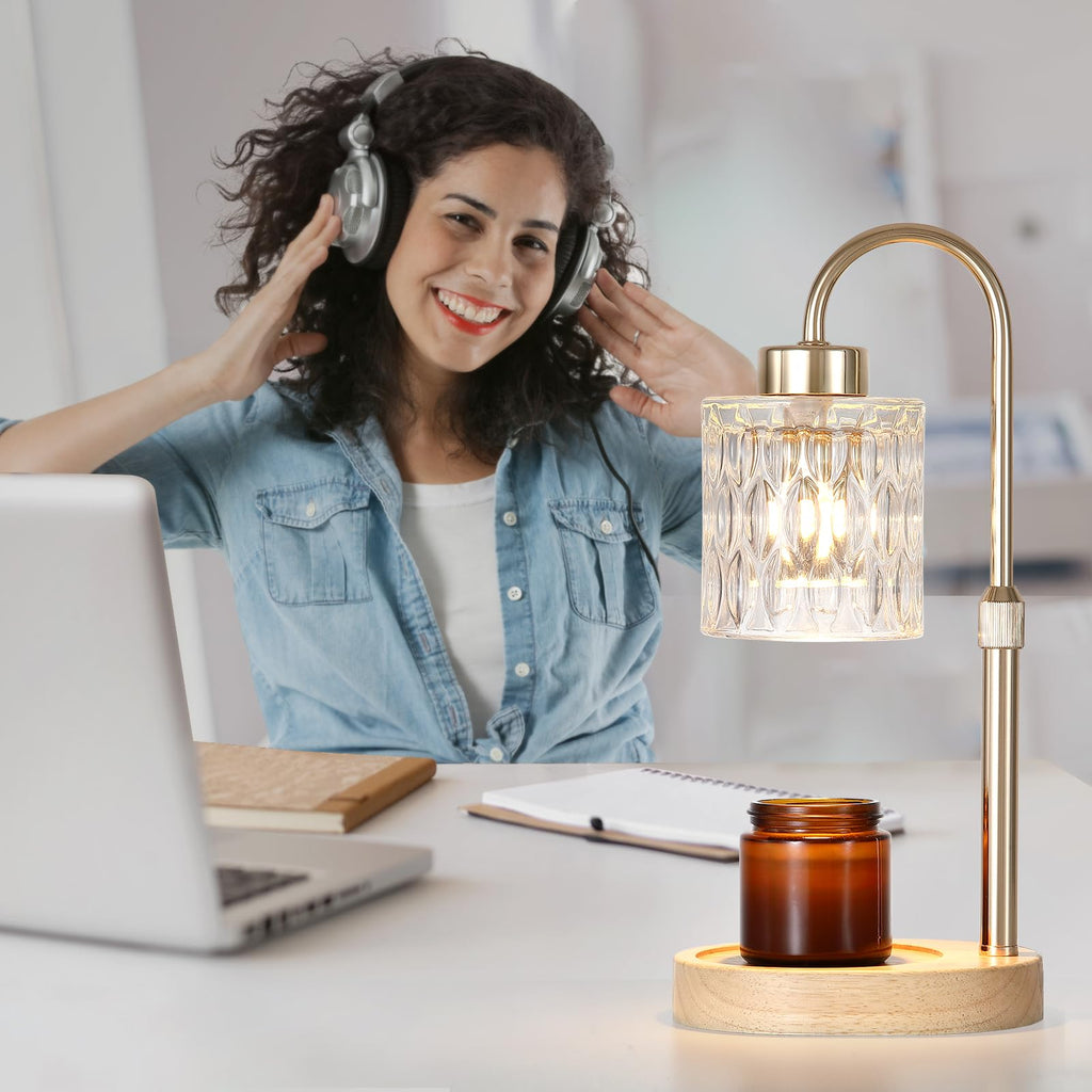 Gold Candle Warmer Lamp with Dimmer and Timer T38645