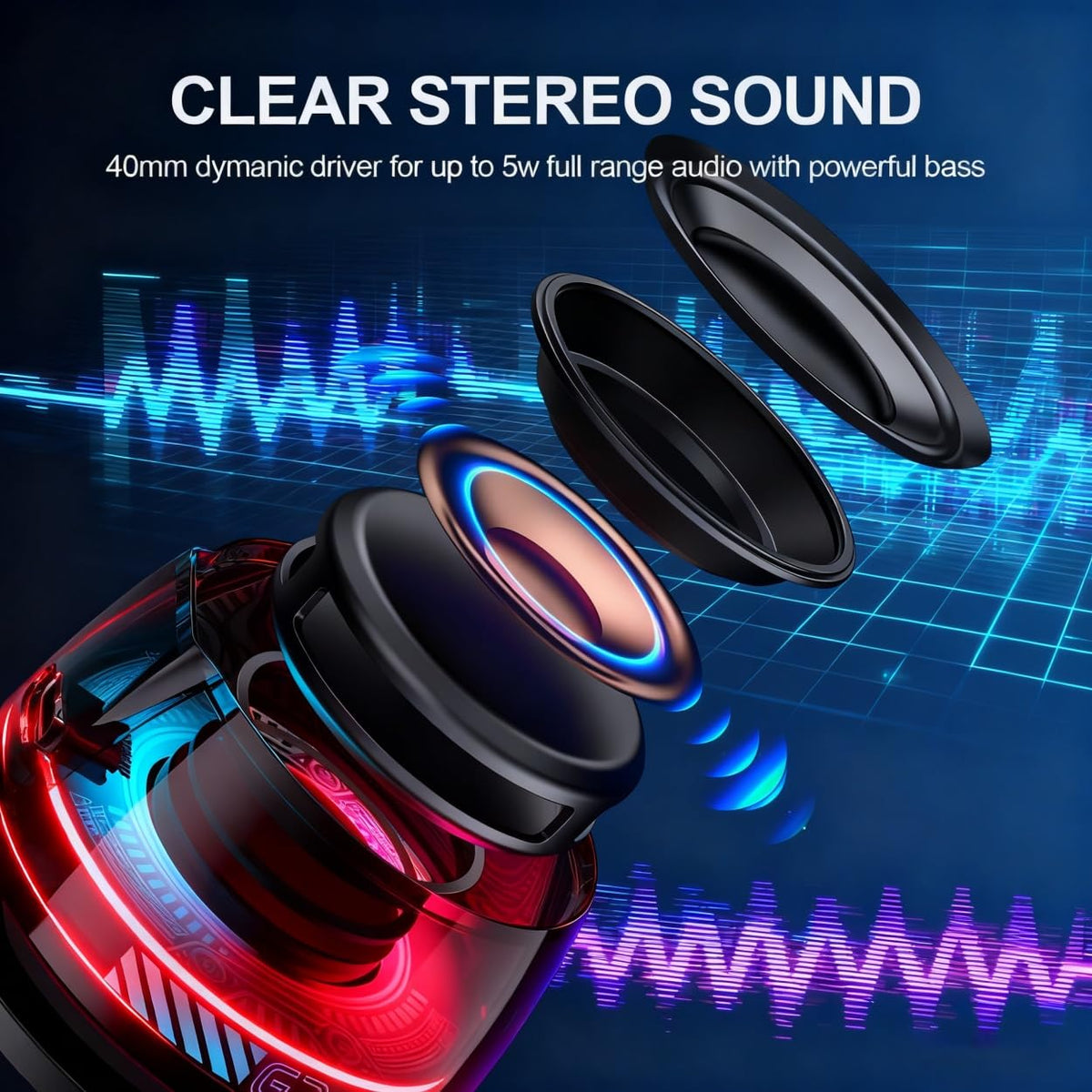 Magnetic Mini Bluetooth Speaker, Wireless Portable Speaker 2-Pack Black P72258