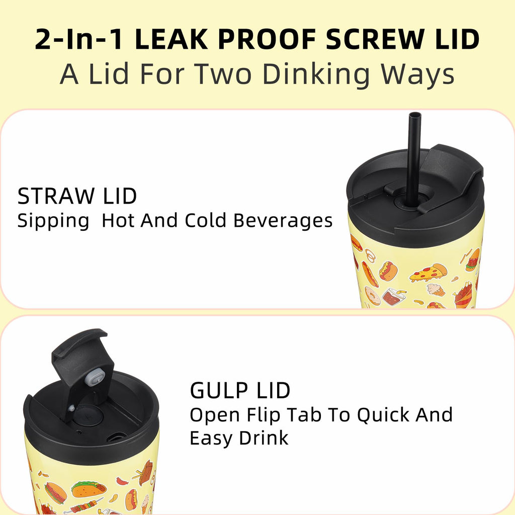 22 oz Insulated Stainless Steel Tumbler with Straw C433365
