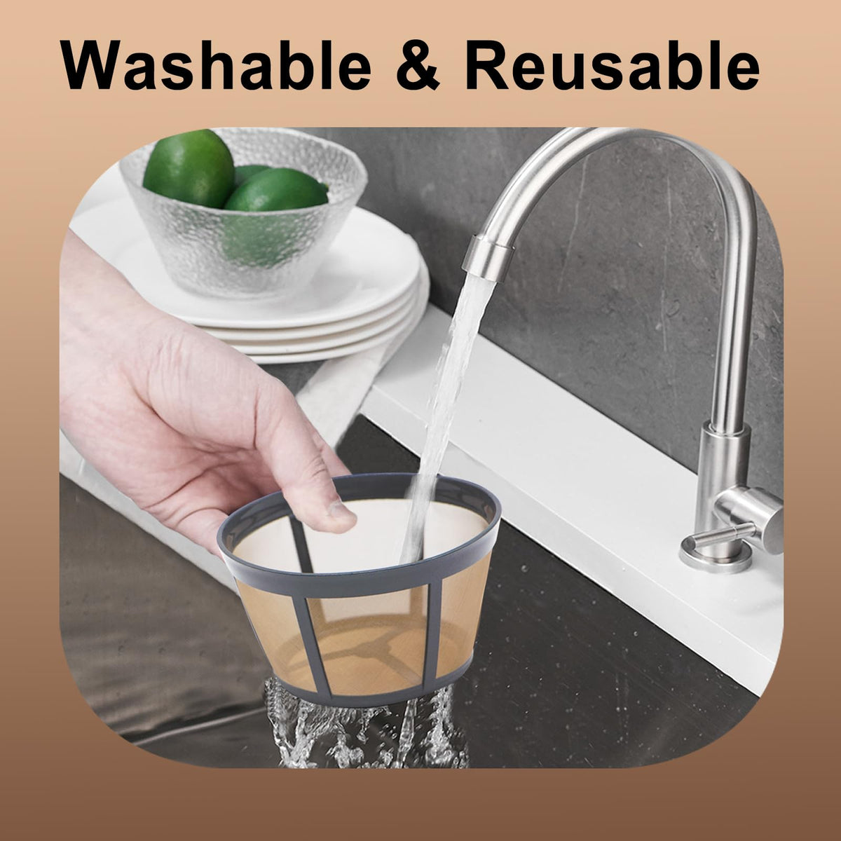 2 Pack Reusable Coffee Filter N663