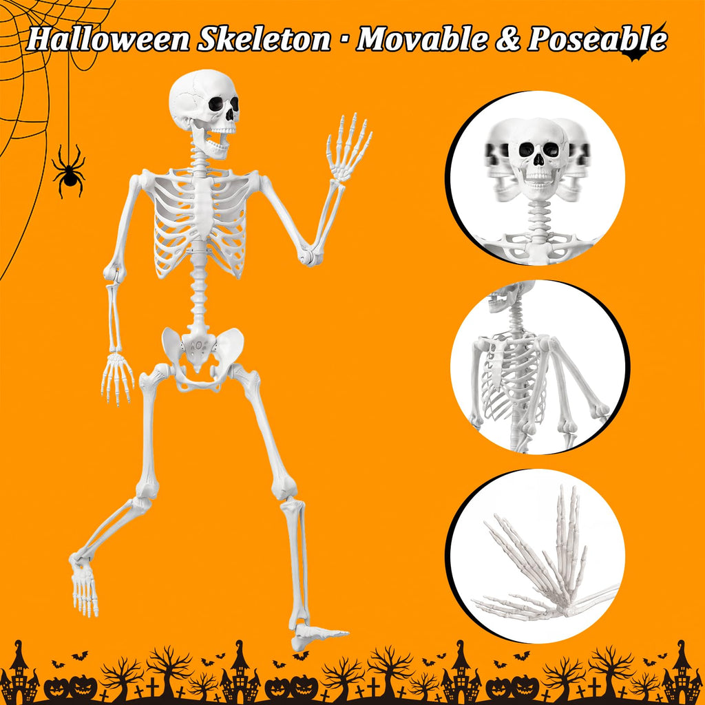 Halloween Life Size Human Skeleton with Posable Joint U42823