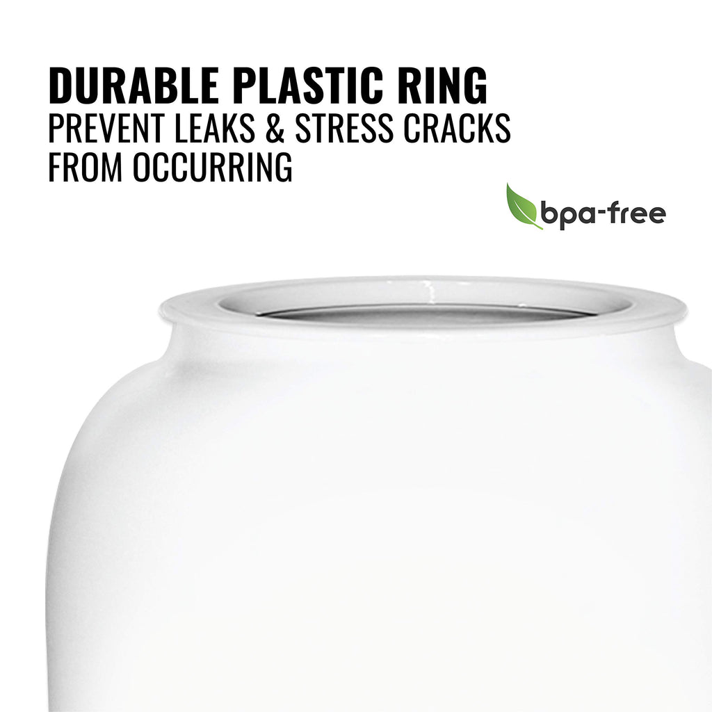 Porcelain Ceramic Crock Water Dispenser with Stainless Steel Faucet and Lid H3072