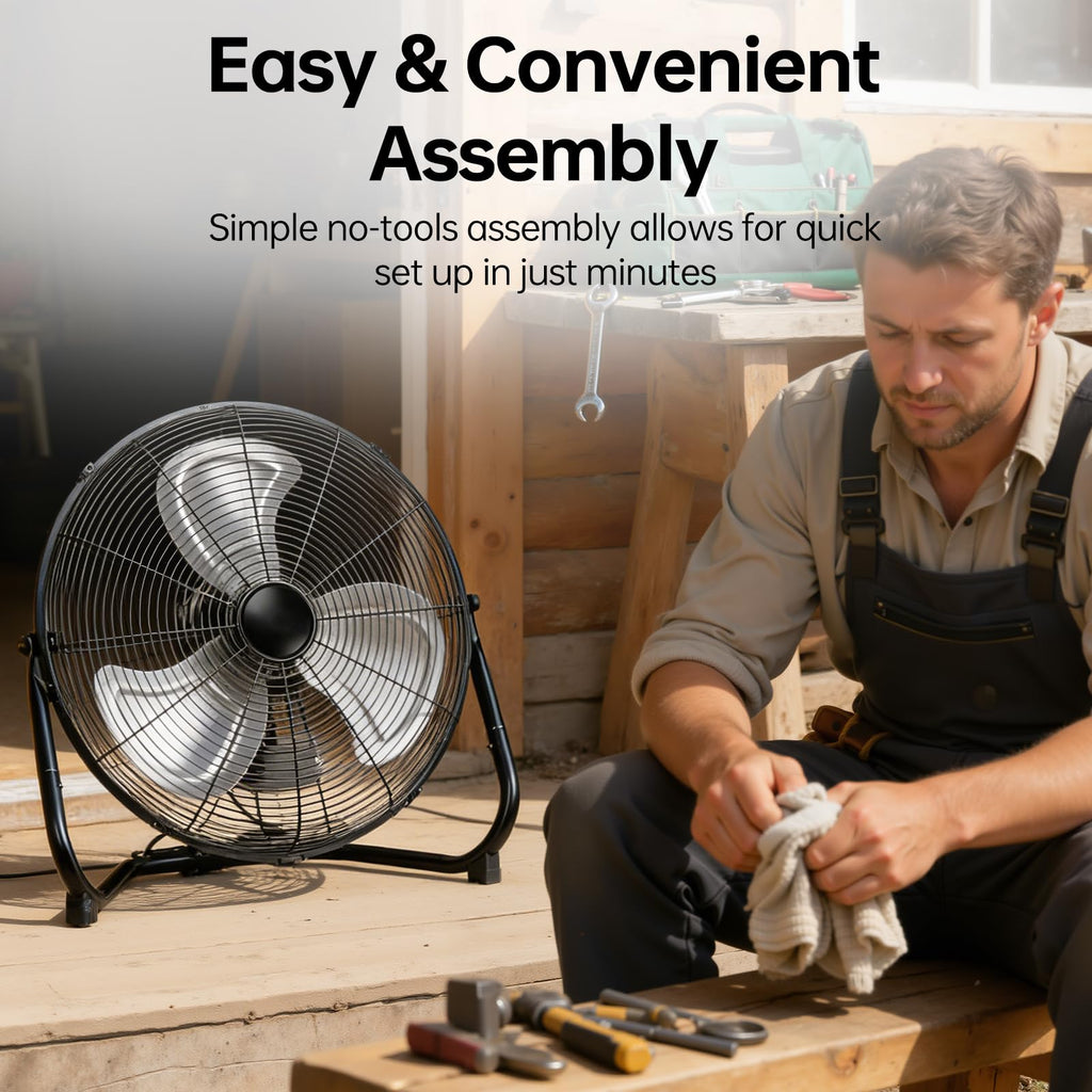 20 Inch Heavy Duty High Velocity Metal Floor Fan F932