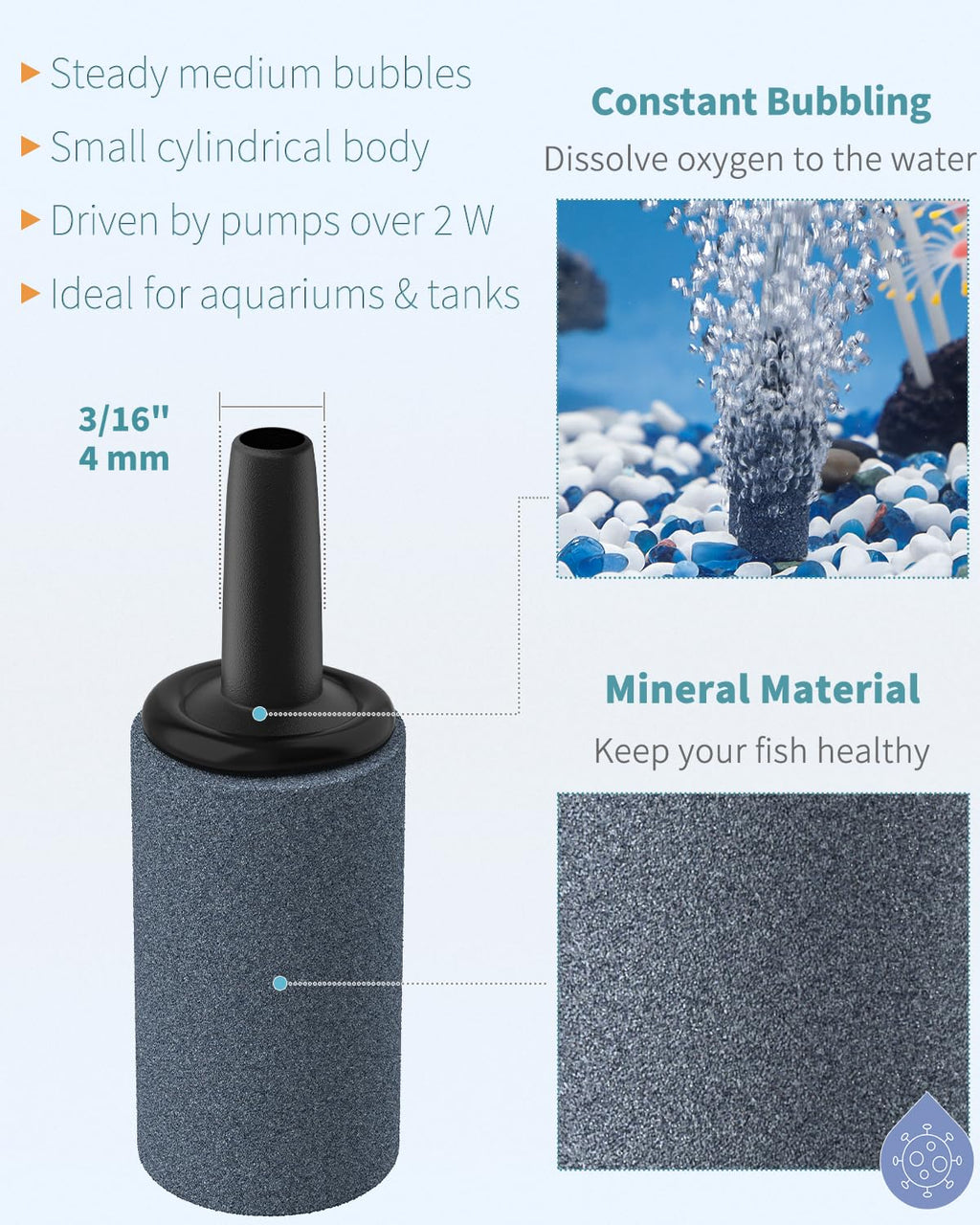 1 Inch Aquarium Air Stone 10 Pack C71451