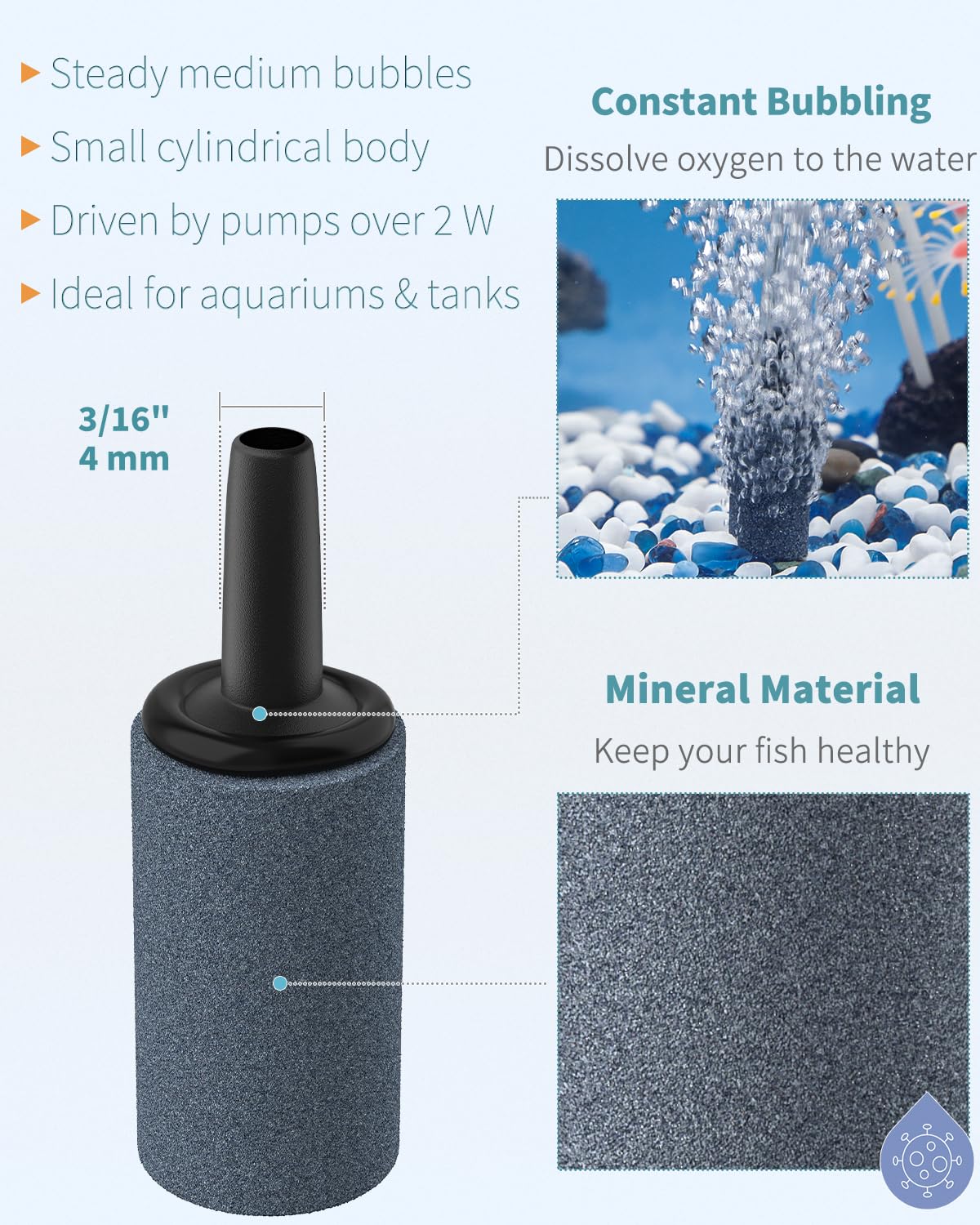 1 Inch Aquarium Air Stone 10 Pack C71451