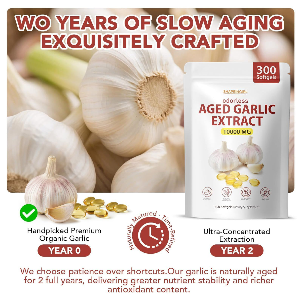 Garlic Extract Supplements, 300 Softgels P10493