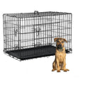 Large Double Door Folding Dog Crate with Divider and Tray B7043