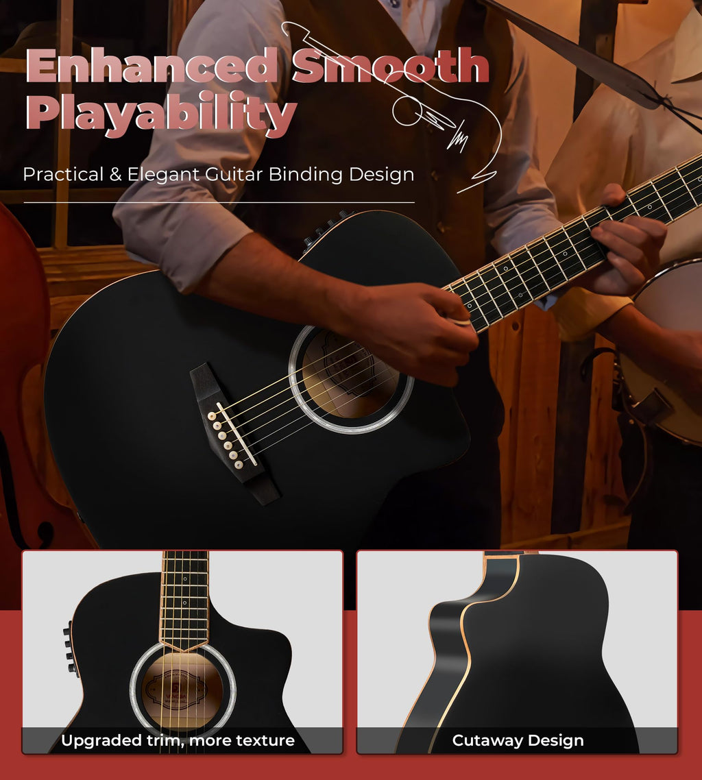 3/4 Electric Acoustic Guitar Kit with 4-Band EQ D326