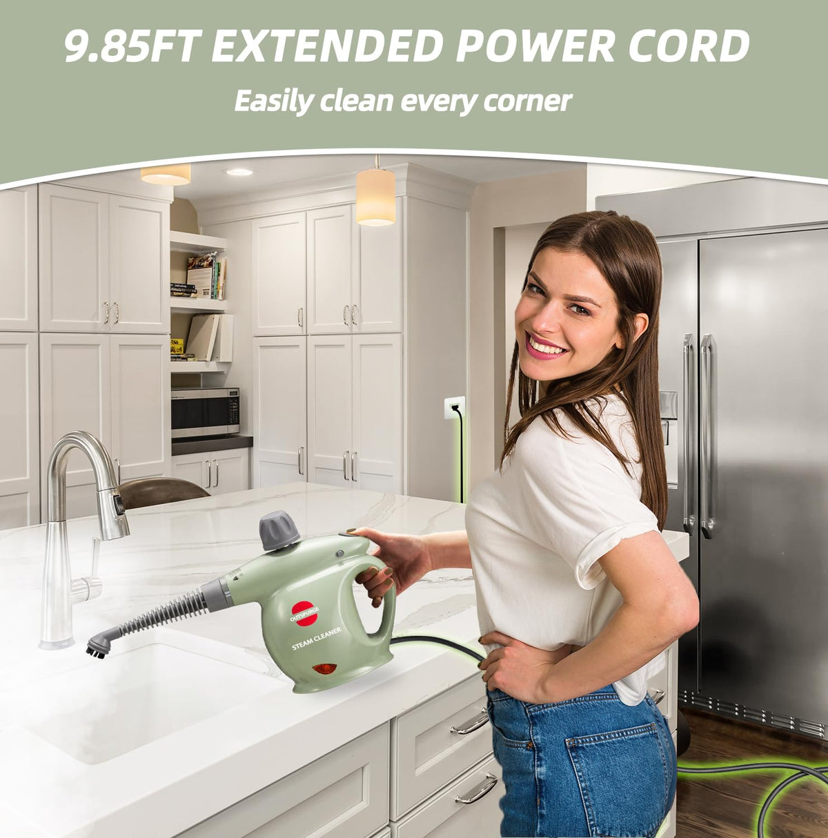 Handheld Pressurized Steam Cleaner with 13 Accessories G584181