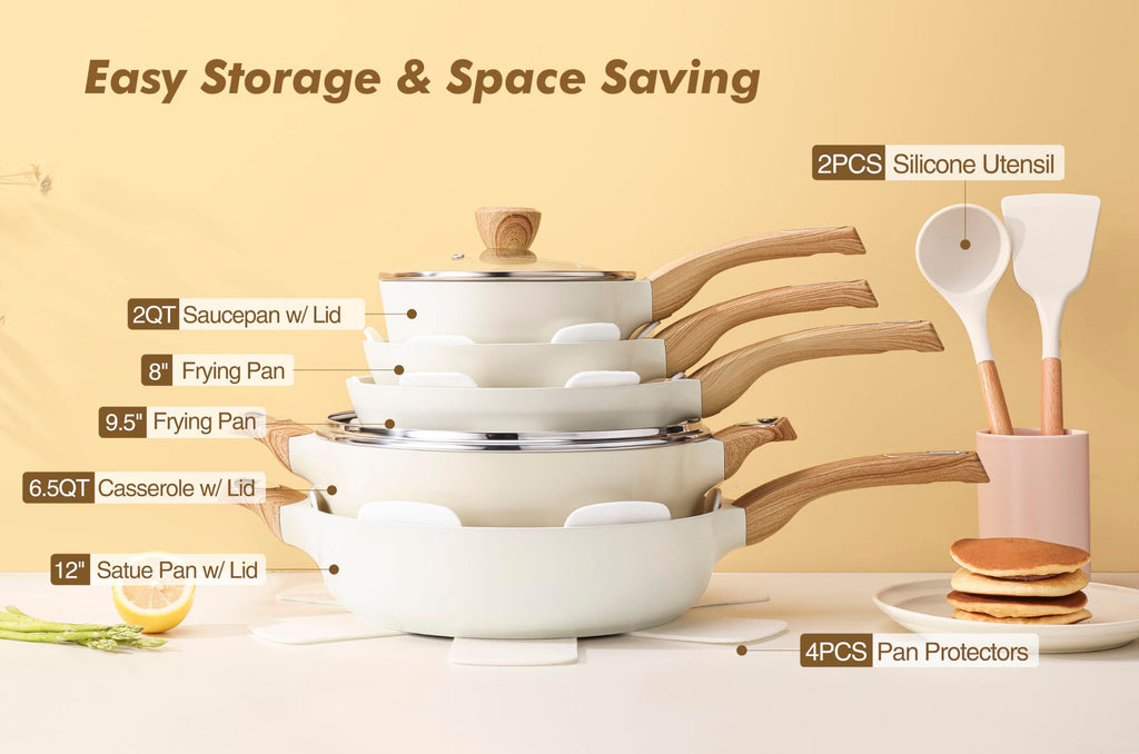 14 Piece Non Stick Ceramic Cookware Set U42105
