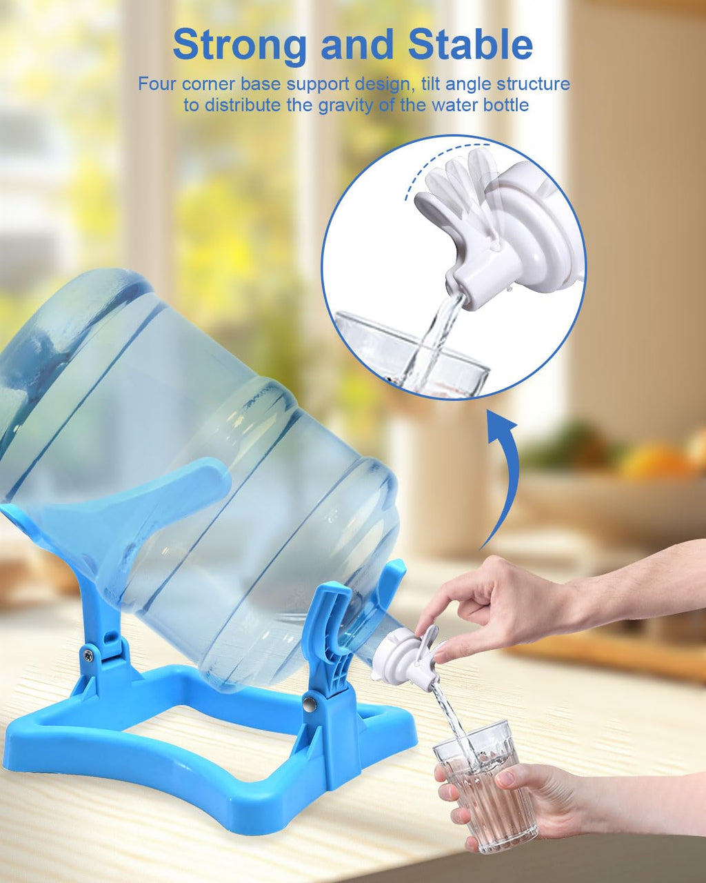 Folding Water Jug Holder with 2 Valves D479
