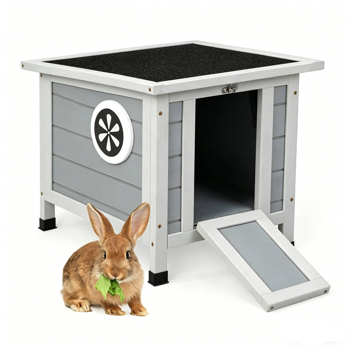 Gray Rabbit Hutch Small Animal Cage M8181