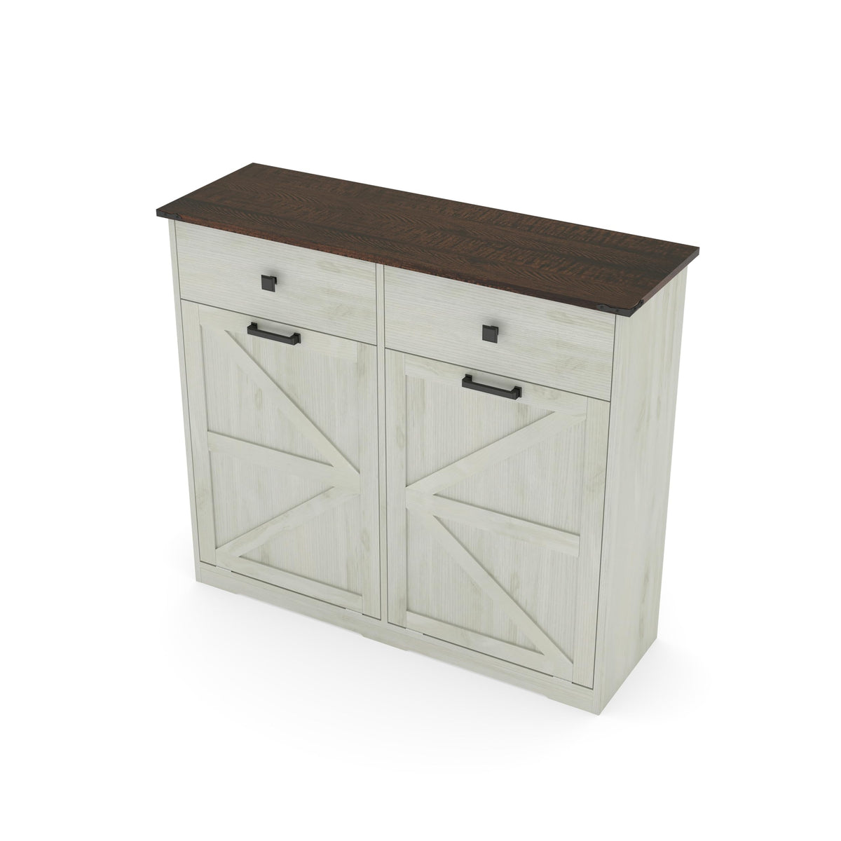 20 Gallon Double Tilt Out Laundry Hamper Cabinet with Drawers I922903