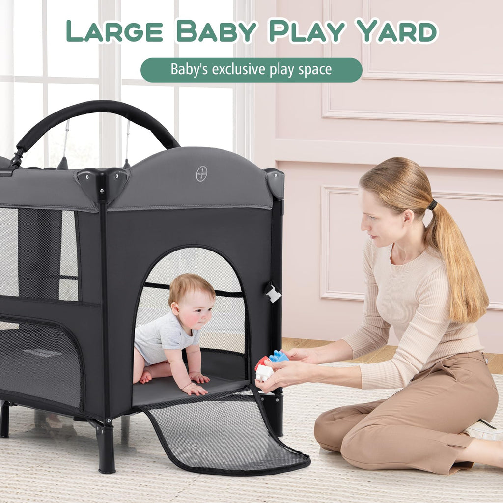 4 in 1 Pack and Play, Baby Bassinet, Bedside Sleeper, Diaper Changer S9489