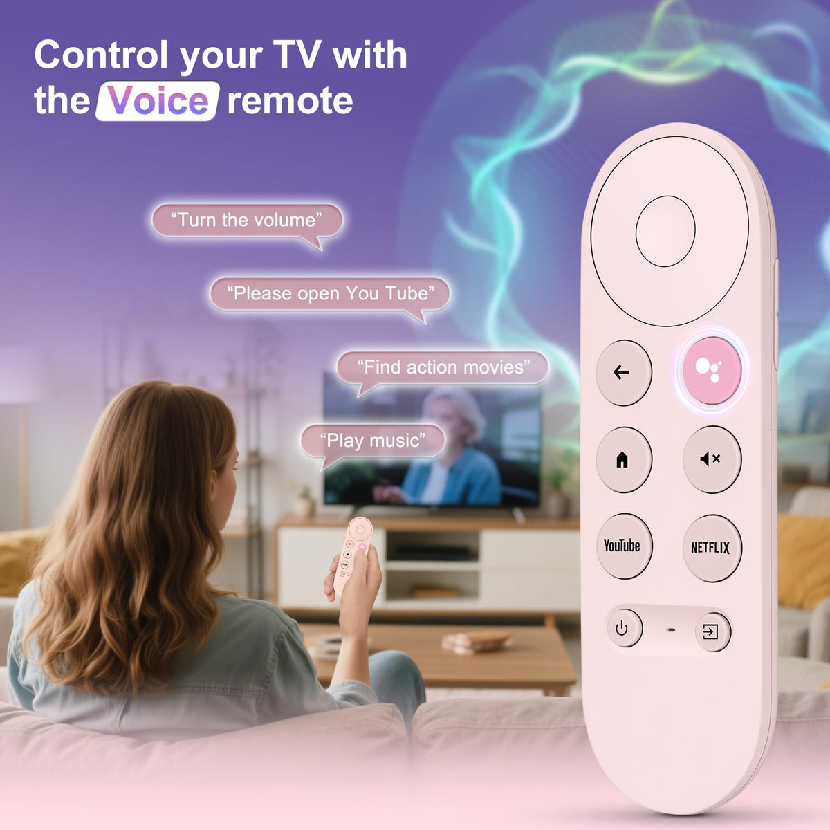 Pink Voice Replacement Remote Control U8788