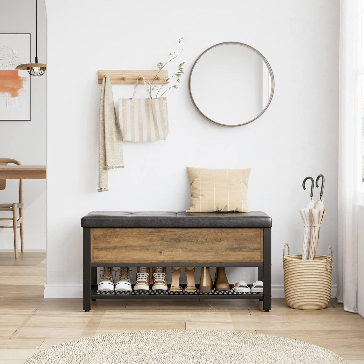 40" W Storage Bench with Cushion Z598264