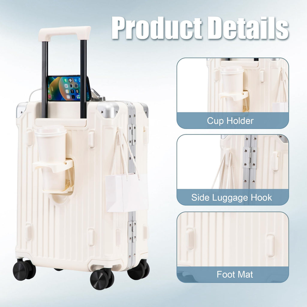 20 In Aluminum Frame ABS Hard Shell Carry On Luggage S48989