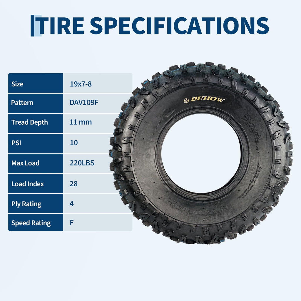 19x7-8 4-Ply Tubeless ATV/UTV Front Tires Set O7433