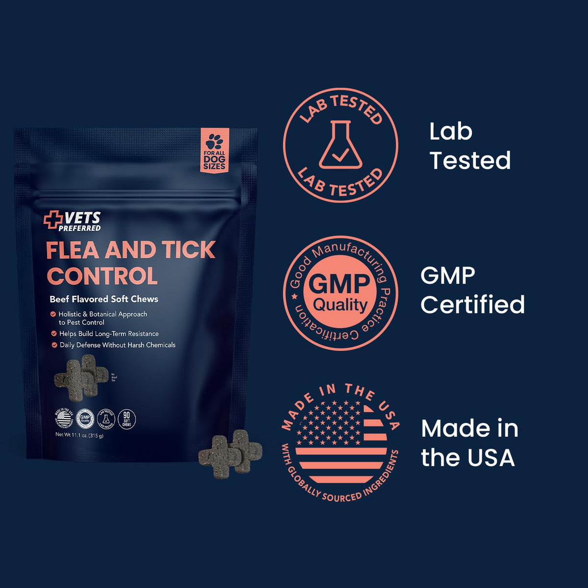 Chewable Flea and Tick Prevention for Dogs 90 Ct D756153