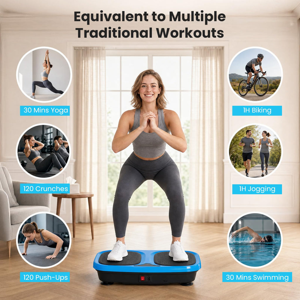 Vibration Plate Exercise Machine with Pull Ropes D7001