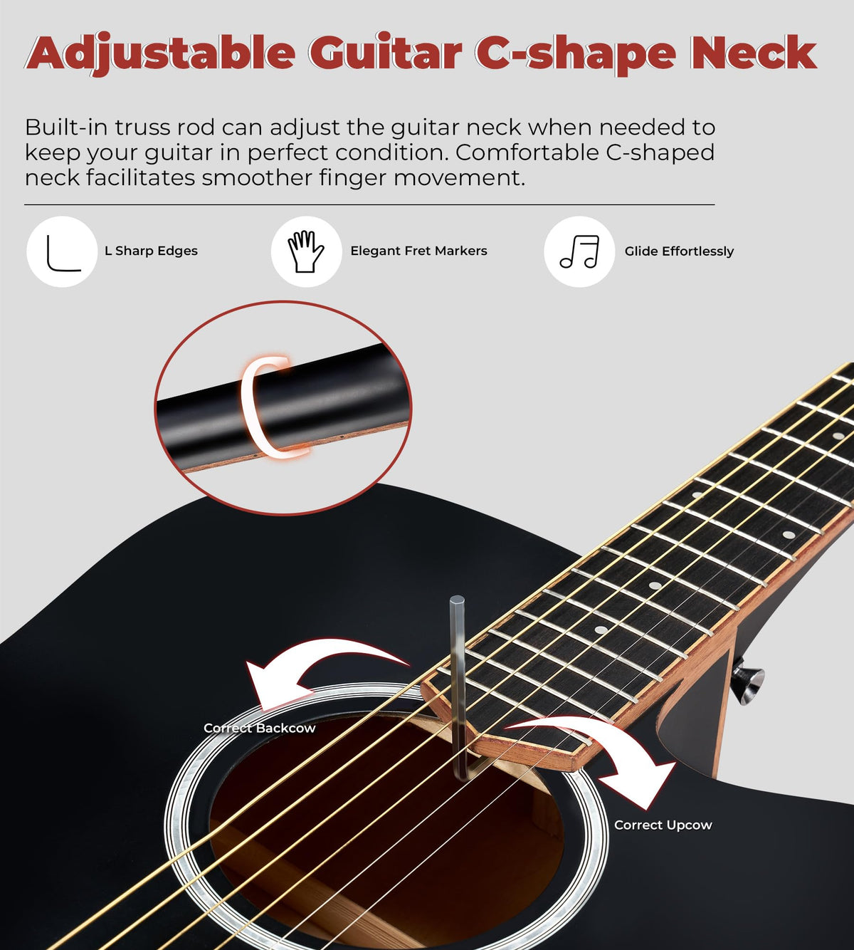3/4 Electric Acoustic Guitar Kit with 4-Band EQ D326